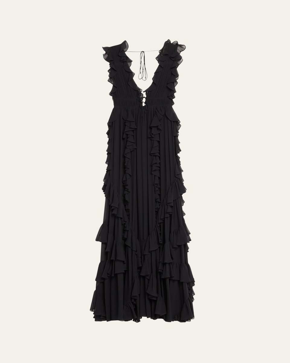 Florella Ruffled Silk Gown